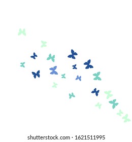 Summer Background with Colorful Butterflies. Simple Feminine Pattern for Card, Invitation, Print. Trendy Decoration with Beautiful Butterfly Silhouettes. Vector Background with Moth