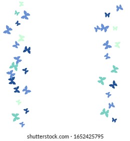 Summer Background with Colorful Butterflies. Simple Feminine Pattern for Card, Invitation, Print. Trendy Decoration with Beautiful Butterfly Silhouettes. Vector Background with Moth