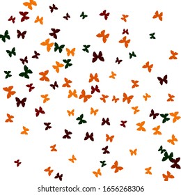 Summer Background with Colorful Butterflies. Simple Feminine Pattern for Card, Invitation, Print. Trendy Decoration with Beautiful Butterfly Silhouettes. Vector Background with Moth

