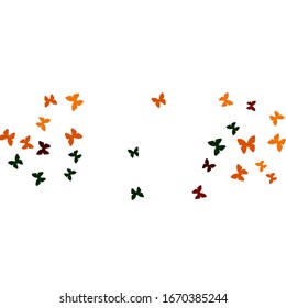 Summer Background with Colorful Butterflies. Simple Feminine Pattern for Card, Invitation, Print. Trendy Decoration with Beautiful Butterfly Silhouettes. Vector Background with Moth

