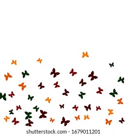 Summer Background with Colorful Butterflies. Simple Feminine Pattern for Card, Invitation, Print. Trendy Decoration with Beautiful Butterfly Silhouettes. Vector Background with Moth
