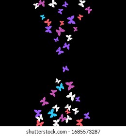 Summer Background with Colorful Butterflies. Simple Feminine Pattern 