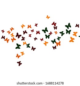 Summer Background with Colorful Butterflies. Simple Feminine Pattern for Card, Invitation, Print. Trendy Decoration with Beautiful Butterfly Silhouettes. Vector Background with Moth
