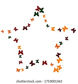 Summer Background with Colorful Butterflies. Simple Feminine Pattern for Card, Invitation, Print. Trendy Decoration with Beautiful Butterfly Silhouettes. Vector Background with Moth
