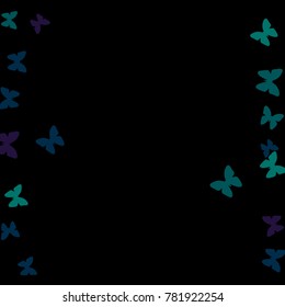 Summer Background with Colorful Butterflies. Simple Gentle Pattern for Card, Invitation, Print. Trendy Decoration with Beautiful Butterfly Silhouettes. Vector Background with Moth