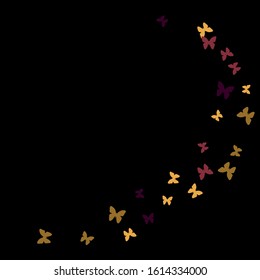 Summer Background with Colorful Butterflies. Trendy Decoration with Beautiful Butterfly Silhouettes. Vector Background with Moth