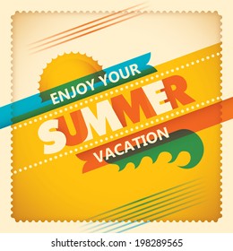 Fondo de verano con un diseño colorido. Ilustración vectorial.