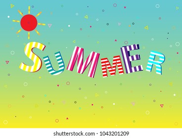 Summer Background with colorful text.