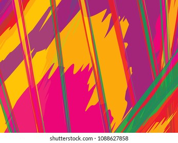 Summer background. Colorful vector illustration. Backdrop texture of paint brush stroke. Painted watercolor pattern.