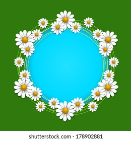 Summer background with daisy, vector illustration