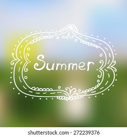 Summer background. Decorative frame. Vector illustration.