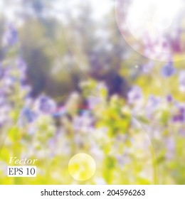 Summer background. Defocused landscape.