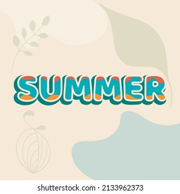 Summer background design with 3d word art