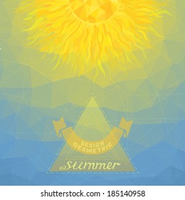 Summer background. Design element isolated on white background. There is place for your text.
