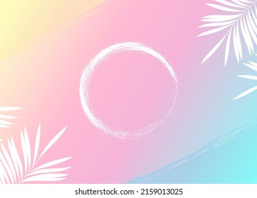 diseño de fondo de verano con tema de gradiente y hoja de palma
