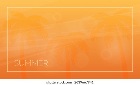 summer background design with palm silhouettes and sunbirst