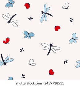 Sommer Hintergrund mit Doodle Insekt 