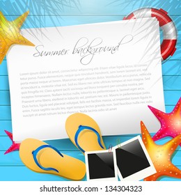 Summer background with empty paper