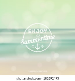 Summer background. Enjoy summertime - summer typography
