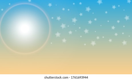 summer background with flare and star bokeh