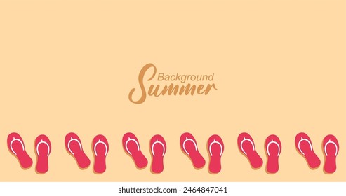 Summer background with flip flops. illustration in flat style.