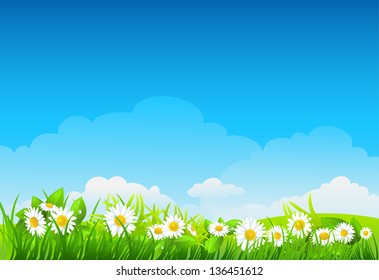 Summer background with flowers