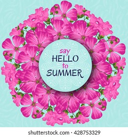 Summer background with flowers. Trendy Design Template. Vector illustration.