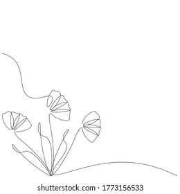 Summer background with flowers vector illustration