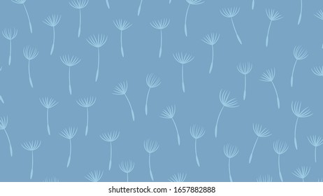 Summer background with flying dandelion seeds .Vector illustration.