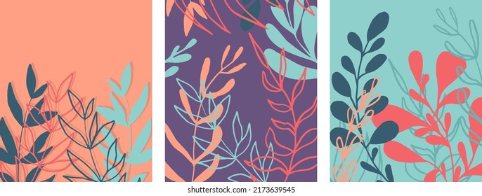 summer background forest grass vector set
