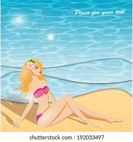 summer background and girl