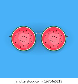 Summer Background with Glass and Watermelon. Vector Illustration EPS10