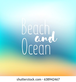 Summer background gradient mesh beach and ocean. Background for travel cards. Vector illustration