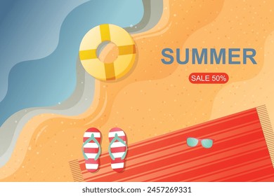 Summer background with gradient style. Vector illustration.