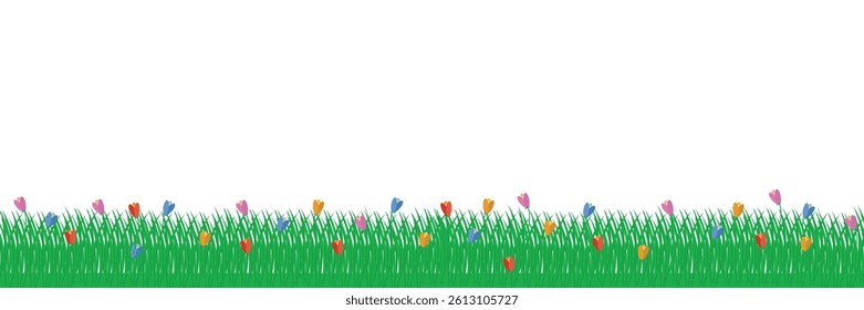 Summer background with grass and flowers. Summer meadow photo background. Screensaver with grass