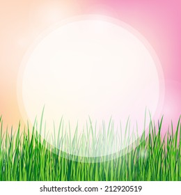 fondo de verano con césped verde. eps10