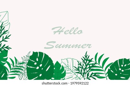 summer background, green leaves background design