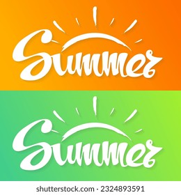 Fondo de verano. Afiche de tipografía con letras de mano