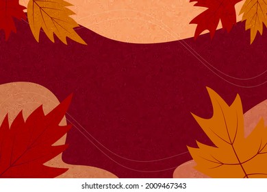 summer background .Hello Summer banner, hand made autumn vector drawing, dry leaves.