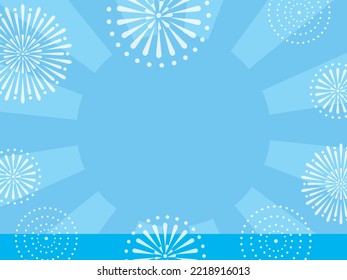 Summer background illustration of the fireworks display.
