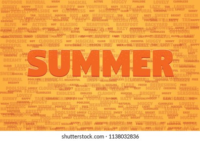 Summer Background Illustration. Summer Words Background. 