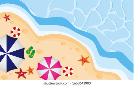 Summer Background. Landscape with Beach view. Eps 10