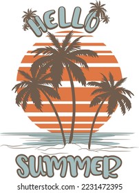  Diseño de carteles de diseño de fondo de verano. Cartel horizontal, tarjeta de saludo