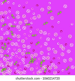 Summer background with leaves, ice and bubbles. Cocktail. Mint with ice.
