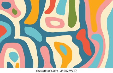 Fondo de verano con Formas abstractas líquidas. Diseño de Anuncio colorido pastel