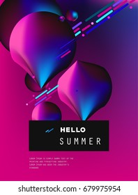 summer background with Liquid color covers. Fluid shapes composition. Futuristic design posters. Eps10 vector.