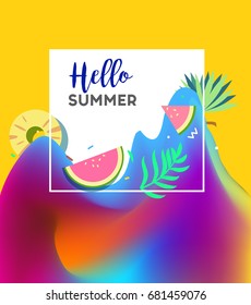 summer background with Liquid color covers. Fluid shapes composition. Futuristic design posters. Eps10 vector.