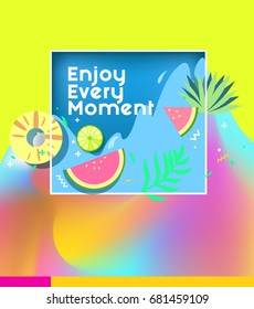 summer background with Liquid color covers. Fluid shapes composition. Futuristic design posters. Eps10 vector.