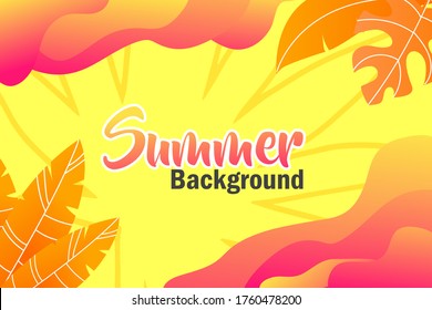 Summer Background with liquid shape and leaves Background vector for invitation, poster event.