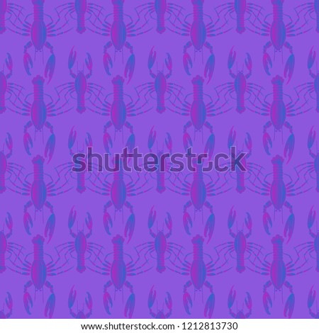 Summer background lobster multicolor sea seamless.